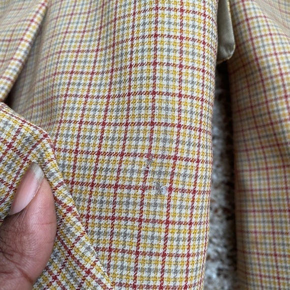 Blu Scuro Men’s 2 Button Wool and Nylon Checked Blazer European Sz 50R US Sz 40 - Picture 11 of 12